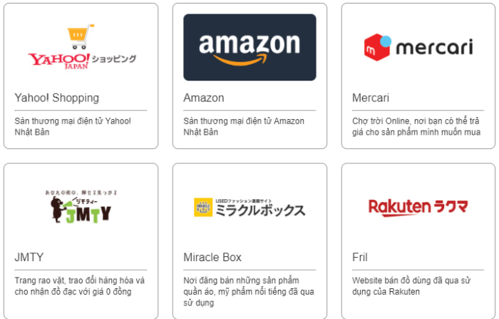 Các trang web mua hàng Nhật uy tín