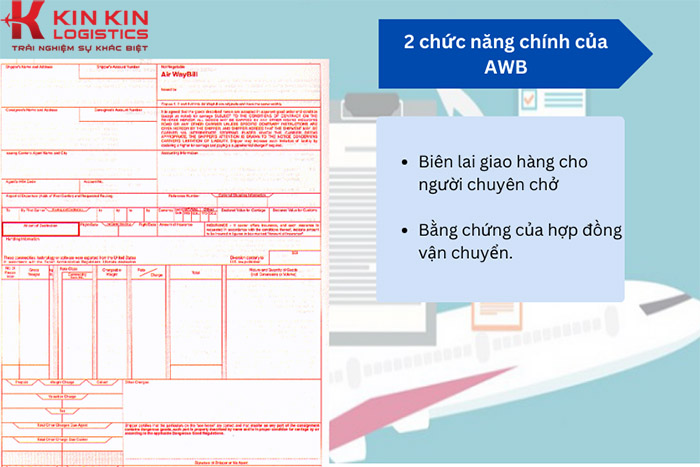 Vận đơn hàng không có 2 chức năng chính