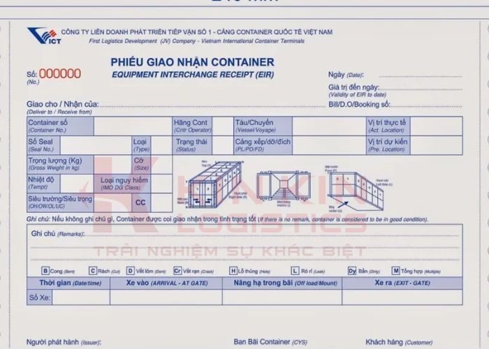 Phiếu EIR bao gồm nhiều thông tin quan trọng